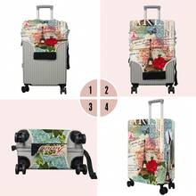 3-Pack Travel Luggage Cover Luggage Protector Anti-Scratch Luggage Cover Washable Luggage Cover Travel Luggage Cover Suitcase 18-32 Inch S+M+L (XL Not Included) - Flower Eiffel Tower - 查看 3