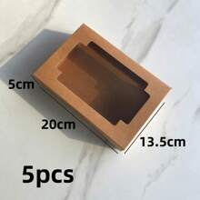 5pcs Mini Cake Boxes With Window, Cookie Pastry Packaging Cartons, Suitable For Cakes, Cookies, Pastries, Pies, Muffins, Chocolates, Strawberries