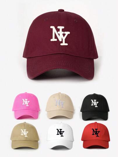 1pc Embroidered NY Baseball Cap, Outdoor Adjustable Sun Protection Casual Hat, Suitable For Spring, Autumn, Travel, Beach, For Men & Women, Y2K Style