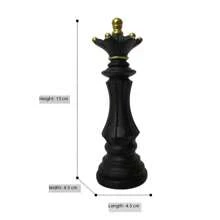 3pcs Set Resin Chess Piece Figurines, King Queen Knight Decorative Chess Board For Home, Bar Cabinet Use - Black - View 4