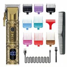 1pc USB Rechargeable 10W Electric Hair Clipper, Multi-Function Hair Carving Trimmer, Razor Shaver Kit - Bronze - View 4