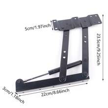 YUNRUX 2 bisagras de resorte ajustables para mesa de centro elevable con marco elevador para muebles. - Negro - Ver 2