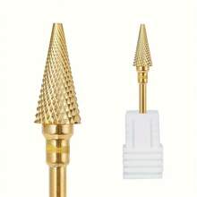 1PC Professional Hypoallergenic Golden Tungsten Carbide Electric Nail Drill Bit, High-Speed Manicure Pedicure Tool Head For Salon And Home Use - Multicolor - View 9