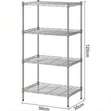 4-Shelf Storage Shelving Units 120x56x35cm Metal Storage Shelf Multipurpose Modern Shelving Unit 50KG Max Weight - Variant1 - View 5