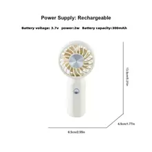 SOKANY 1 Stück 300mAh wiederaufladbarer tragbarer Mini-Ventilator mit 3 einstellbaren Windgeschwindigkeiten