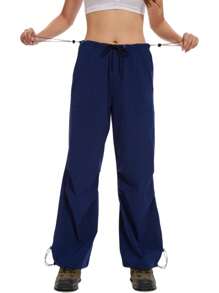 Waterproof Parachute Pants Womens Quick Dry Walking Hiking Cargo Pants With Pockets Lightweight - Navy Blue - View 4