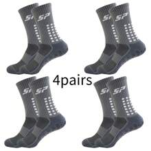 4 Pairs Anti-Slip Outdoor Sports Socks, Absorbent & Breathable, Suitable For Men And Women, Fits Shoe Size 38-46, Spring/Summer