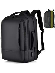 Sac à dos pour ordinateur portable professionnel de 15,6 pouces, sac à dos pour ordinateur portable en PU, sac à dos pour ordinateur portable de voyage, sac à dos de cabine, sac à dos pour ordinateur portable extensible pour hommes, sac à dos pour le collège