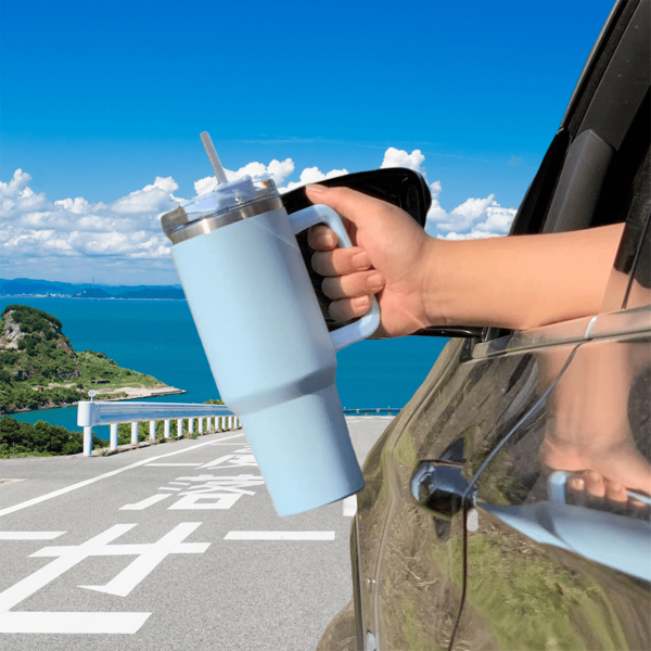 1pc 40oz/1200ml Stainless Steel Insulated Tumbler, Summer Car Ice Cooler Cup, Reusable Stainless Steel Water Bottle, Travel Mug, Outdoor Camping Car Coffee Cup, Birthday Gift Back To School