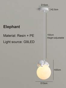 LED Cute Animal Children's Room Chandelier, G9 Light Source, 1.5m Adjustable Pendant Rope, Suitable For Children's Room, Bedroom, Corridor Decorative Lighting, Warm Atmosphere Light