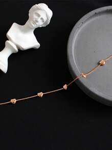 BALMORA 1pc Sterling S925 Silver Vintage Simple Cute Luxury Elegant Glossy Silver Heart Bracelet For Women Girl Lover Daily Life Jewelry Gift