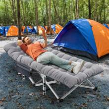 Oversized XXL Folding Camping Cot With 2-Sided Mattress, Portable Folding Cots For Adults,  32'' Wide XXL Folding Cot Bed For Sleeping,Tent Cot, Supports 900 Lbs