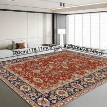 1pc Classic Style Retro Area Rug, 700g/Sqm Crystal Velvet, 5mm Thickness, Washable Non-Fading Carpet, Slip-Resistant, Suitable For Holidays And Any Space Including Hotel, Office, Sofa, Bedside, Kitchen, Laundry Room, Hallway, Porch, Entryway And Stairs Mother's Day