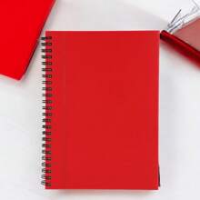 PromoClick Libreta de poliuretano con espiral metálico y 70 hojas rayadas. - Rojo - Ver 1