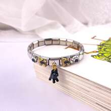 1 Pc Cross Border Popular Pentagram Elastic Bracelet DIY Italian Module Splicing Bracelet - Silver - View 18