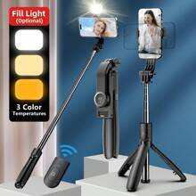 AXNEN Selfie Stick Tripod With Detachable Phone Bracket Monopod With Wireless Remote, 4 In 1 Extendable Portable Selfie Stick & Phone Tripod Stand Compatible With Gopro, I-Phone/Samung/