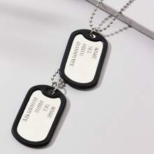 1pc Casual Daily English Letter Silicone Unisex Stainless Steel Necklace