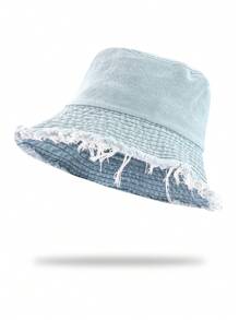 1pc Women's Solid Color Bucket Hat, Sun Shading, Face-Framing, Suitable For Outdoor, Fishing, Spring/Summer - Bucket Hat - View 11