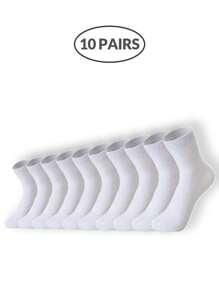 Paquete de calcetines de tripulación neutros de 5 tonos para hombres (1/5/10/15/20 pares) - Calcetines elásticos para el tobillo en gris oscuro/azul marino/negro/blanco/carbón con un ajuste transpirable y elástico para la oficina, el gimnasio, artículos de viaje esenciales