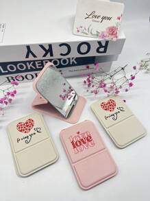 1pc Portable Folding Pocket Mirror, Freestanding Desktop Makeup Mirror For Office