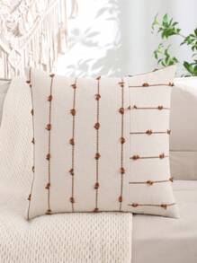 Jacquard Linnen Decoratieve Sierkussenhoes, Patchwork Design Boho Vibe Voor Woonkamer