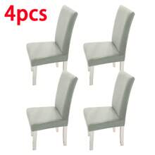 1/2/4/6 piezas Fundas de silla de microfibra de color liso