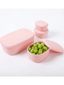 Contenedores de almacenamiento de alimentos de silicona plegables y reutilizables con tapas para fiestas navideñas, meriendas, camping, almuerzos, cajas bento y de vuelta al colegio - Multicolor - Ver 5