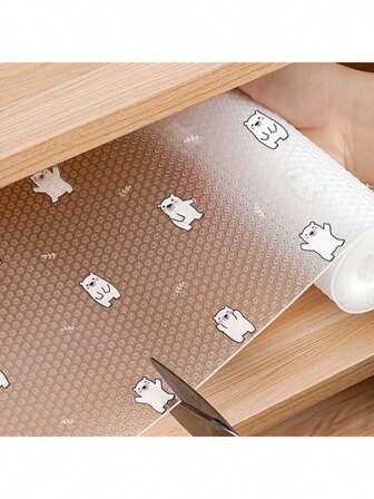 1/2 Roll Daisy Shelf Liner For Kitchen Cabinets,Non-Adhesive Drawer Liner,Non-Slip Refrigerator Liner,EVA Waterproof Fridge Pad Cupboard Mat Easy Placemats Support Pad