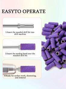 100片迷你砂纸片 + 1个砂纸片轴