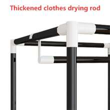 170*170 Closet Buildable Wardrobe Rack Wardrobe Bedroom Organization - Red - View 5