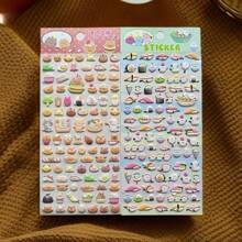 4pcs Set Cute Cartoon Foam Stickers, Ice Cream Sticker, Waffle Cone Sticker, Bird Sticker, Bubble Water Sticker, Fun Creative Stickers, DIY Handcraft Stickers, Valentine's Day Gift, Applicable For Phone Cases, Notebooks