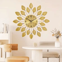 1 件现代静音金属挂钟 - 电池供电装饰钟，时尚设计，易于阅读的表盘，适合客厅卧室挂钟，完美的家居装饰 - 多色 - 查看 5