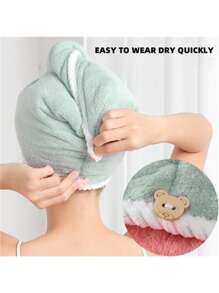 Hair Towel, 2Packs Hair Turbans For Wet Hair, Drying Hair Wrap Towels For Curly Hair Women Anti Frizz Ultra Absorbent Twist Hair Turban Drying Cap Hair Wrap, For Drying Curly, Long & Thick Hair - A - View 10