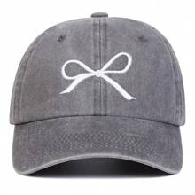 1pc Embroidered Bow Washed Snapback Cap, Breathable Outdoor Baseball Cap, Adjustable Golf Sun Hat For Women, Fashion Curved Brim Sun Hat For Men, Suitable For All Seasons - Embroidery - View 13