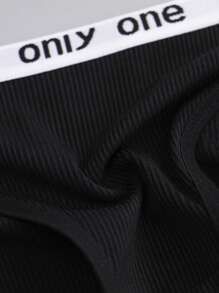 4pcs Women's Casual Breathable Cute Black Panties - Black - View 8