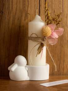 Molde de silicona en forma de taza con conejo de Pascua para vela, base de vela de aromaterapia con conejo, molde de yeso para vela con conejito lindo, molde de resina para porta velas y decoración artística para el hogar
