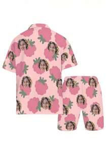 Spring New Men Customized Pajamas Set, Personalized Printed Casual Comfortable Lapel Cardigan 2 Pieces Sleepwear - Multicolor - View 2