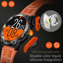 EIGIIS Smart Watches For Men With LED Flashlight 500mAh Big Battery Smart Watch 1.53" Big Screen Rugged Smartwatch 3ATM Waterproof Fitness Tracker For IOS Android Multifunctional Digital Watch Gifts For Men