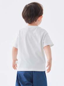 Balabala Young Boys Summer T-Shirts, Cute Cartoon Cotton Boys Short Sleeve T-Shirts - Original White - View 3