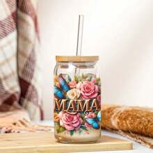 [UV DTF 转印纸] 12 件/套高品质 UV DTF 杯子转印纸 - 防水、3D 设计、可擦拭转印纸，适用于 16 盎司 Libbey 玻璃罐包装、水瓶、杯子、母亲节系列设计 - 彩色 - 查看 6