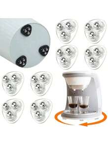 8&4-Pcs Three Colors Available, Premium Heavy Duty Swivel Wheels - Smooth 360° Rotation, Ultra-Stick Self Adhesive Caster Set For Effortless Movement On Storage Boxes, Furniture, Trash Cans, And Coffee Tables