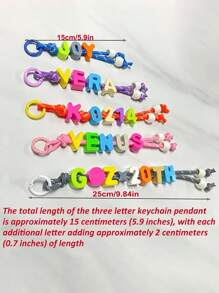 1pc Custom Handmade Keychain, Colorful Letter & Number Combination, Cute Star Design, Suitable As Gifts For Friends, Classmates, Partners, Custom Name Letter Keychains, Engraved, Stainless, Colorful, Cute, Adorable, Funny, Kawaii, Y2K, Stylish, Unisex, Casual, Custom, Personalized, Unique, Customized, Ideal Gifts For Him, Ideal Gifts For Her, Boyfriend, Girlfriend, Family, Friends - Design 1 - View 2