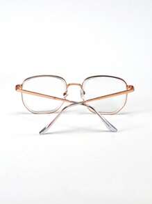 1pc Metal Frame Geometric Decor Glasses, New Fashion Butterfly Style Lightweight Small Face Personalized Prescription Eyeglasses 0-600 Degree, Retro Round Frames, Glasses - Clear - View 4