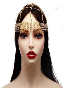 Rhinestone Mesh Headpiece, Luxury Crystal Headband Hair Accessory For Women, Wedding - Silver - View 10