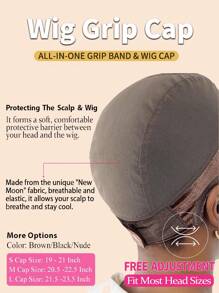 Spitze Perücken Griff-Kappe für Frauen 4x5 transparente Spitze Perücken Kappe rutschfester Perückenhalter Stirnband mit Silikon zum Fixieren von Perücken Verstellbarer Spitze Perücken Griff damit Ihre Perücken klebefrei bleiben