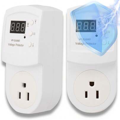 4Piezas Regulador de voltaje para refrigerador, 1800W Protector de Voltaje para lavadora, supresor de picos de voltaje para tv, No Break con Diseño de pantalla digital,voltaje de salida es150V,15/16/20A