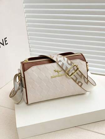 新款时尚百搭单肩包，经典纯色复古精致都市时尚顶部手柄斜挎包，菱形女士手提包，适合通勤、日常购物和工作