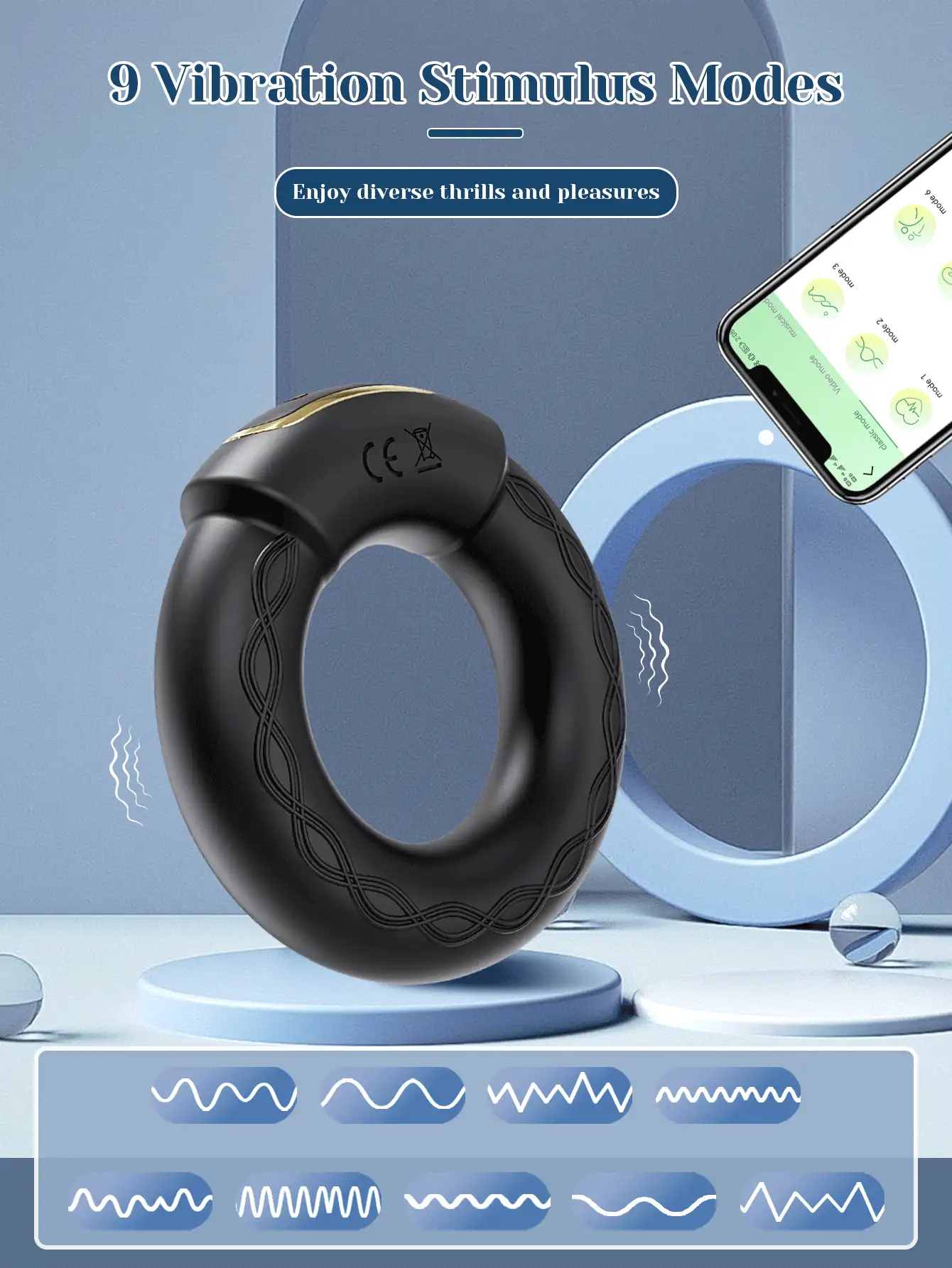 Vibrating Cock Ring, 9 Vibrations With Heating Penis Ring Vibrator Sex Toys For Men, Adult Toys Vibrating Penis Ring Male Sex Toys, Cock Ring Vibrator Couples Sex Toys, Adult Sex Toys & Games