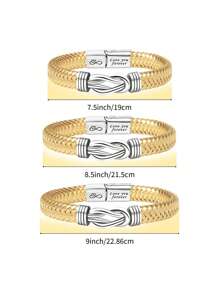 1 pièce Choix de cadeau idéal pour la fête des pères, bracelet nœud doré, honorant le grand amour paternel, indispensable pour la saison de rentrée scolaire, montrant l'énergie juvénile