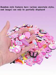 20/30/50pcs Random Pink Fashion Style Shoe Charms Set, DIY Shoe Decoration, PVC Material, Assorted Cute Accessories For Customizing Footwear